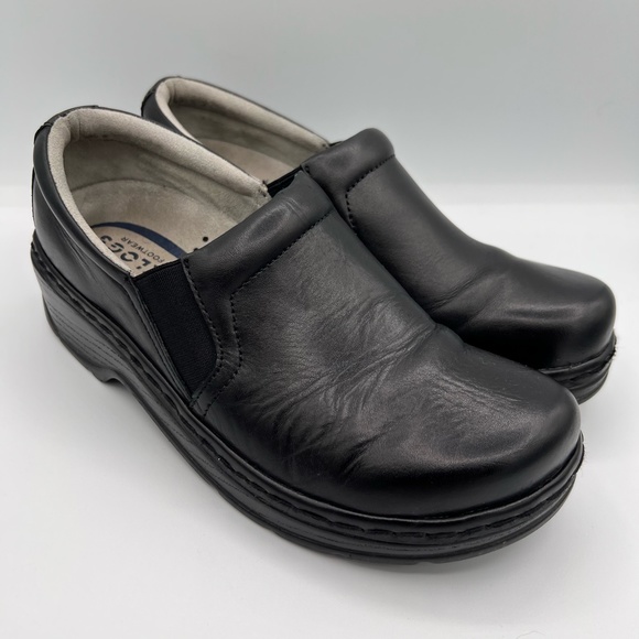 Klogs Footwear Mission Black Leather, slip resistant non-marking, 9.5 - Picture 5 of 10